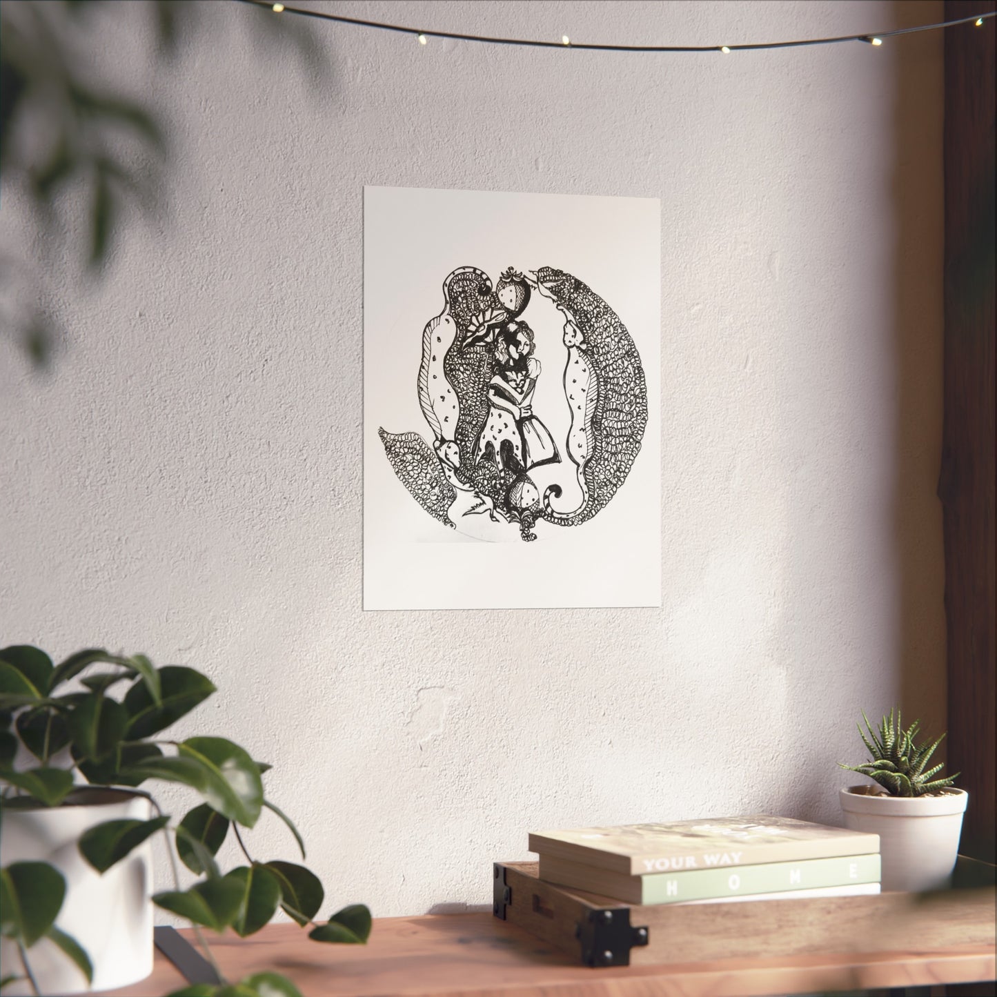 Conch Keeper 12 x 16 matte art print framed on a wall